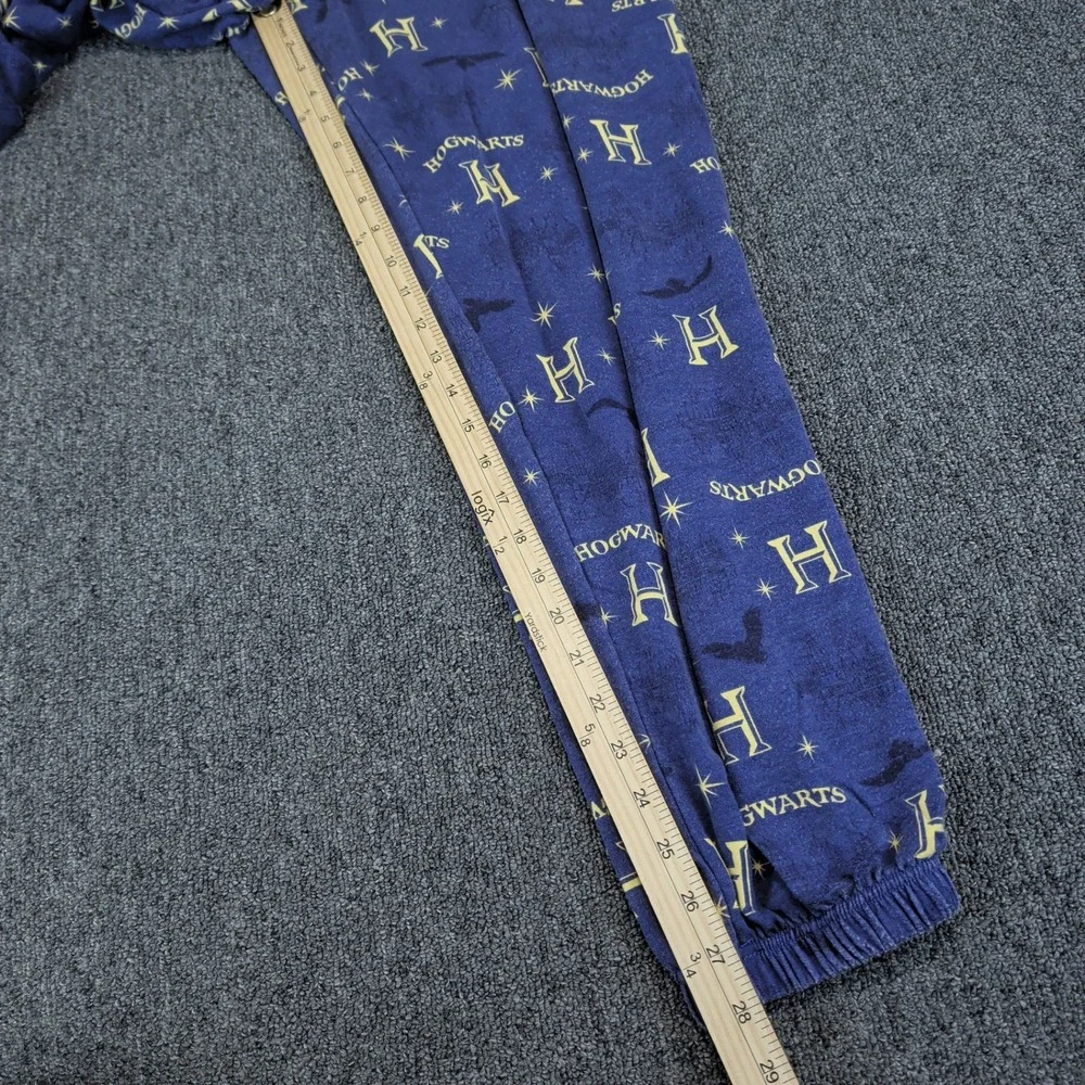 Harry Potter Hogwarts Pajama Set Mens Medium Blue Long Sleeve Joggers 2pc Set